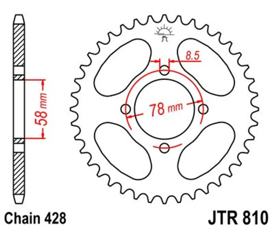 Hit Sezóny Řetězová rozeta JT JTR 810-43 43 zubů, 428