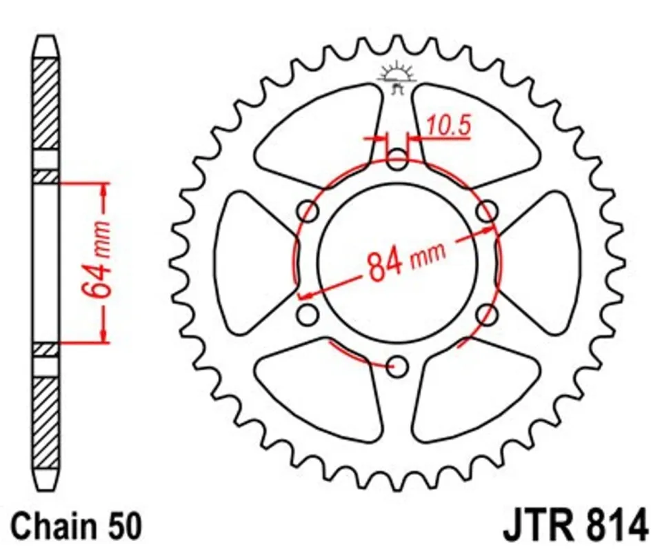 Objednat Nyní Řetězová rozeta JT JTR 814-44 44 zubů, 530
