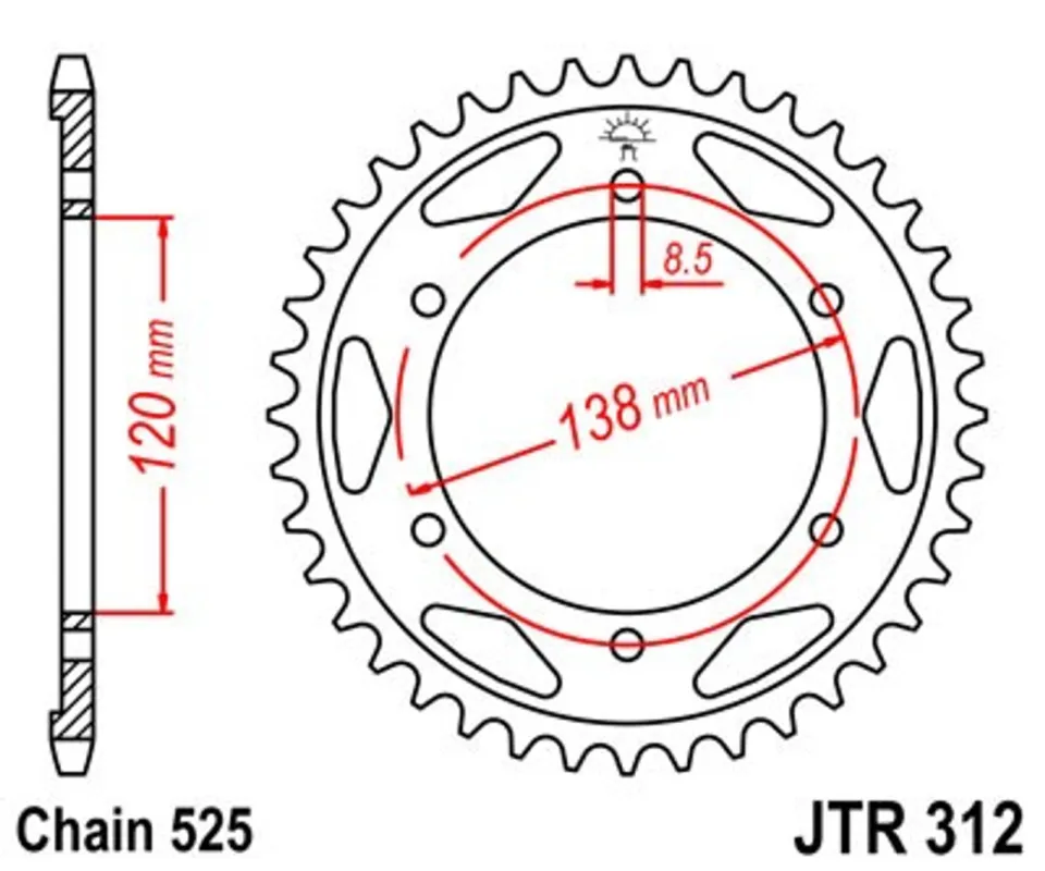 Odeslání Ihned Řetězová rozeta JT JTR 312-40 40 zubů, 525