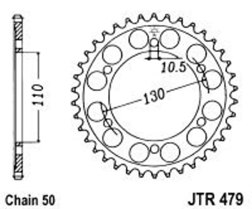Řetězová rozeta JT JTR 479-47 47 zubů, 530 Originální