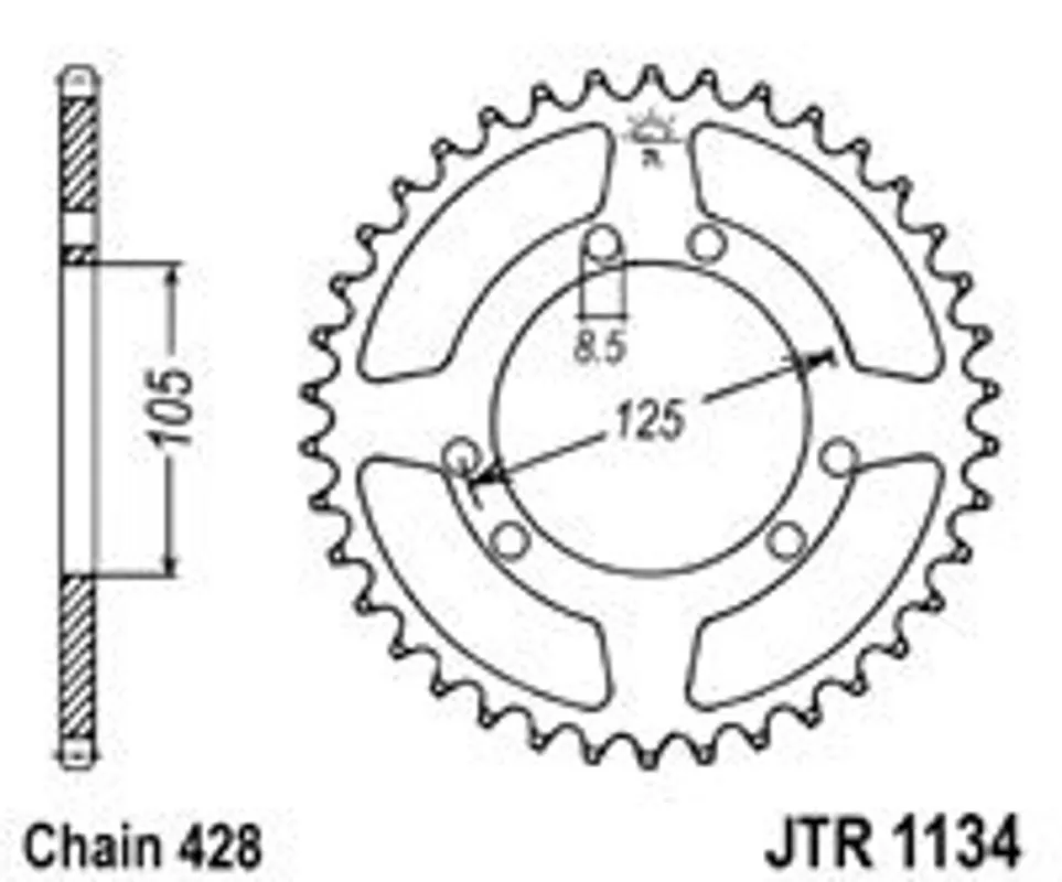Řetězová rozeta JT JTR 1134-54 54 zubů, 428 Levný