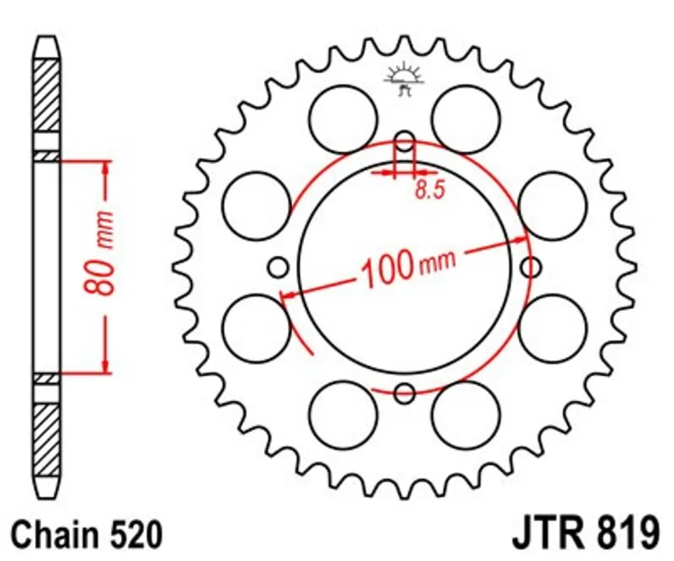Objednat Nyní Řetězová rozeta JT JTR 819-47 47 zubů, 520