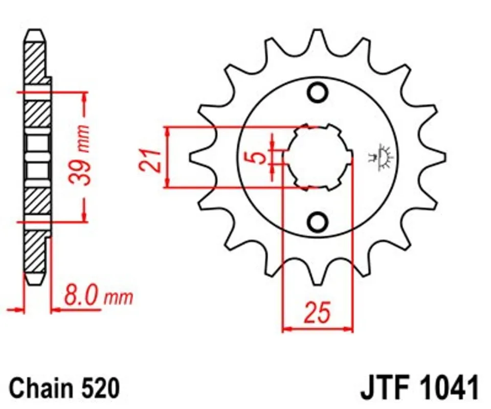 Originální Řetězové kolečko JT JTF 1041-14 14 zubů, 520