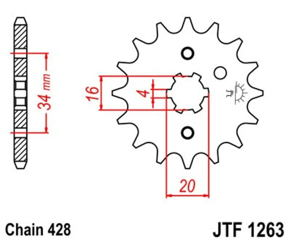 Poslední Šance Řetězové kolečko JT JTF 1263-15 15 zubů, 428