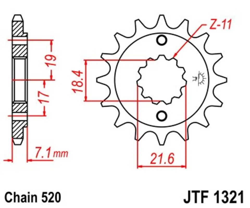 Řetězové kolečko JT JTF 1321-12 12 zubů, 520 Akční Nabídka