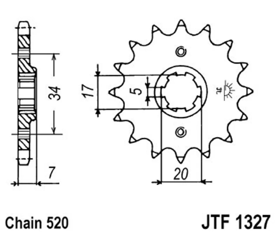 Řetězové kolečko JT JTF 1327-15 15 zubů, 520 Sezónní Sleva