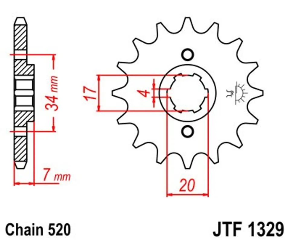 Řetězové kolečko JT JTF 1329-12 12 zubů, 520 Akce