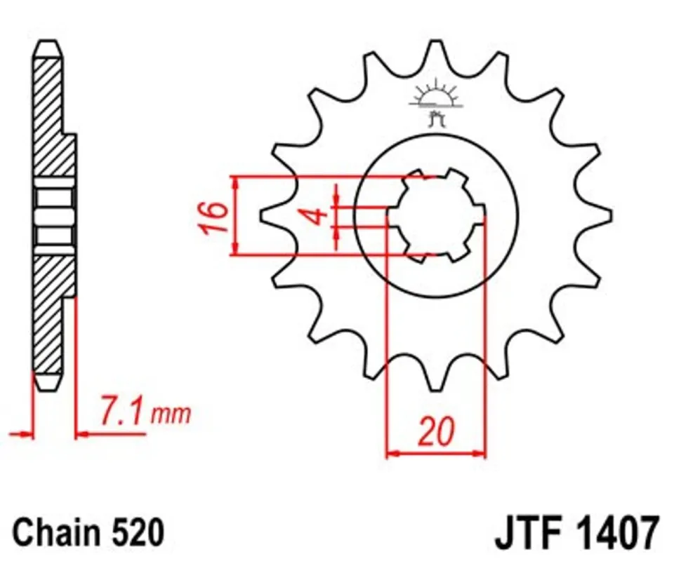 Levný Řetězové kolečko JT JTF 1407-10 10 zubů, 520