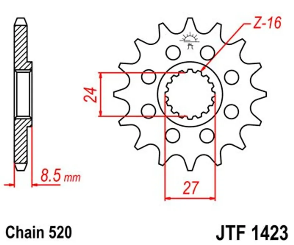 Řetězové kolečko JT JTF 1423-17 17 zubů, 520 Objednat Nyní