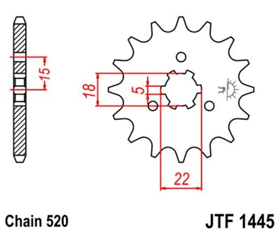 Řetězové kolečko JT JTF 1445-11 11 zubů, 520 Vrácení Zdarma