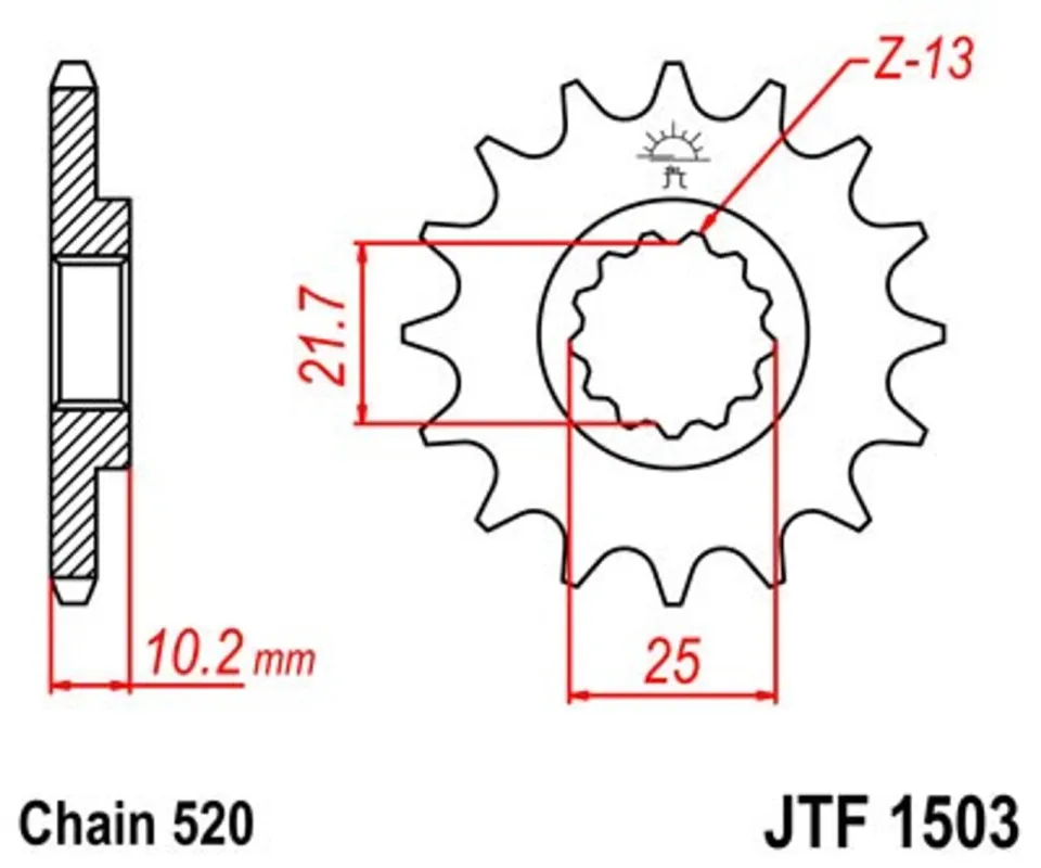 Řetězové kolečko JT JTF 1503-12 12 zubů, 520 Akční Cena