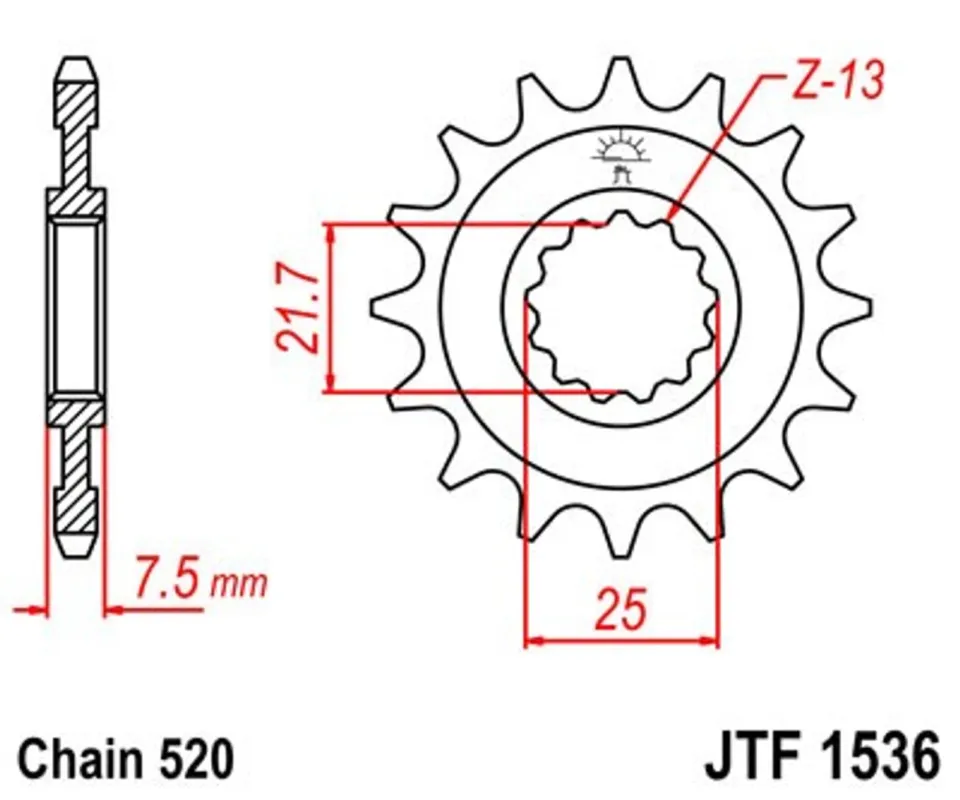 Doprava Zdarma Řetězové kolečko JT JTF 1536-14 14 zubů, 520