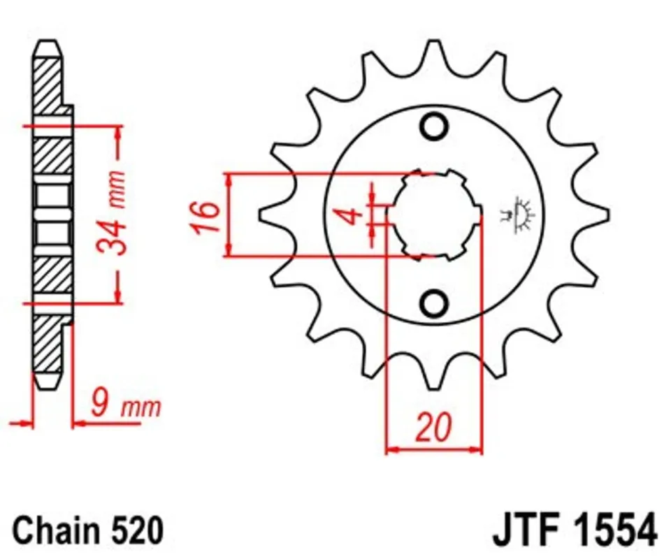 Vrácení Zdarma Řetězové kolečko JT JTF 1554-13 13 zubů, 520
