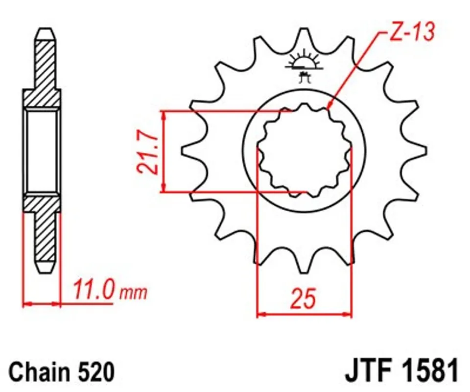 Řetězové kolečko JT JTF 1581-14 14 zubů, 520 Značkový