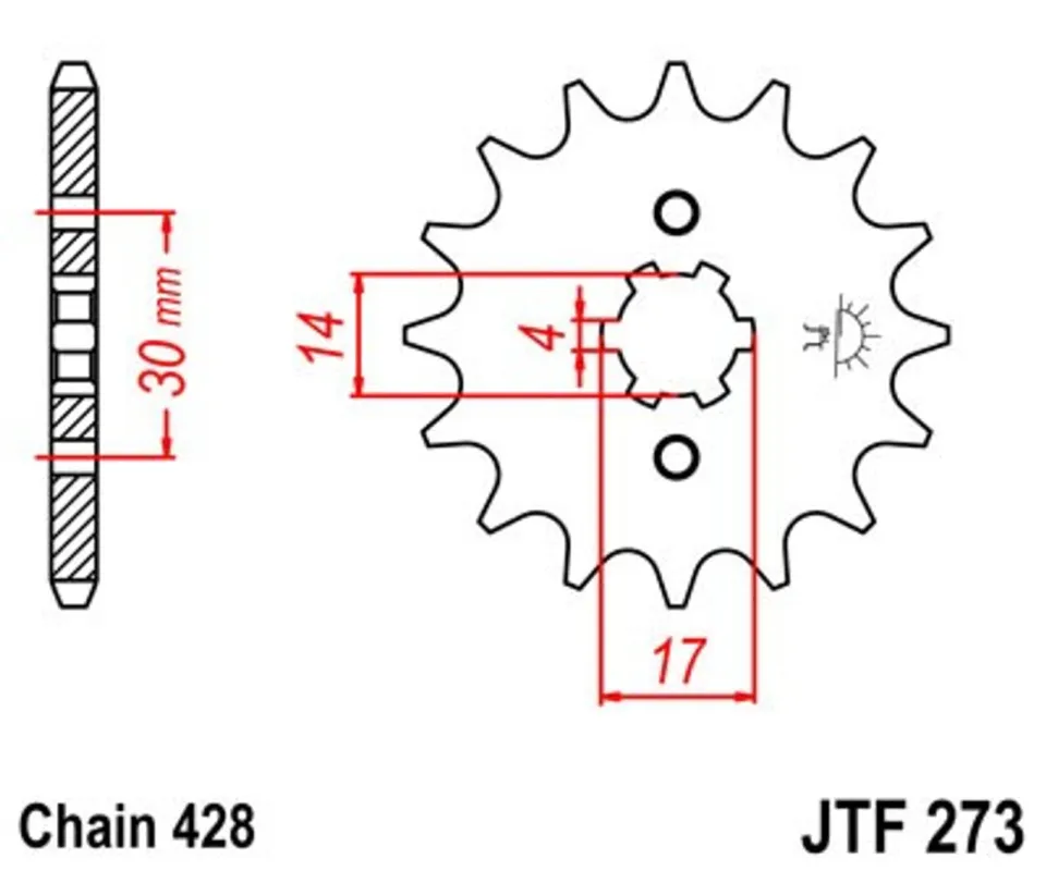 Nakupujte Hned Řetězové kolečko JT JTF 273-16 16 zubů, 428