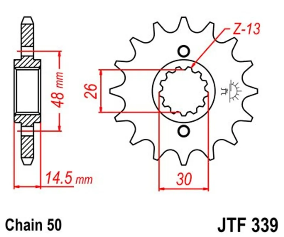 Řetězové kolečko JT JTF 339-15 15 zubů, 530 Top Prodej