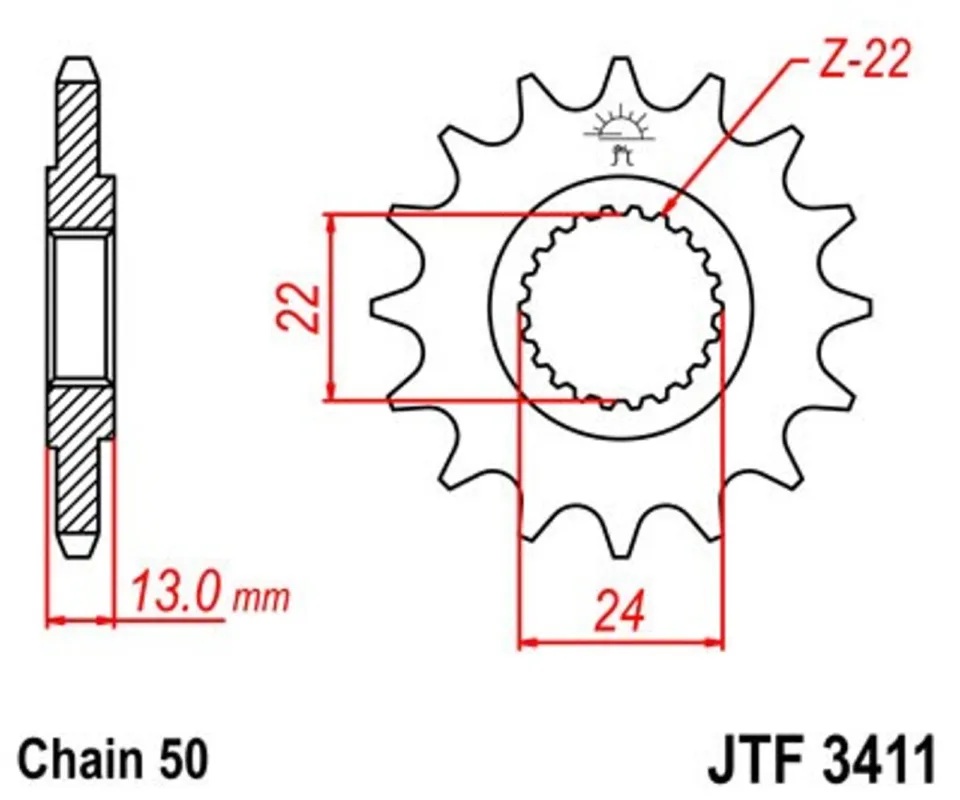 Speciální Cena Řetězové kolečko JT JTF 3411-16 16 zubů, 530