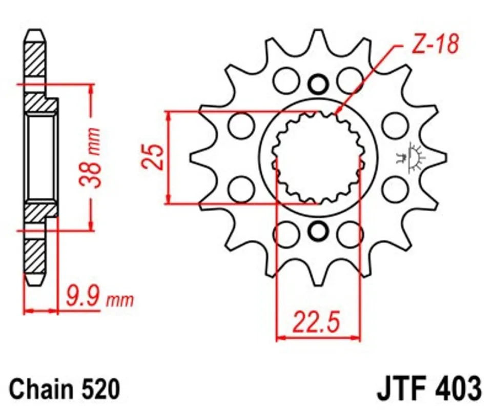 Doprava Zdarma Řetězové kolečko JT JTF 403-15 15 zubů, 520