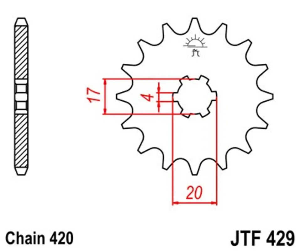 Výhodná Nabídka Řetězové kolečko JT JTF 429-12 12 zubů, 530