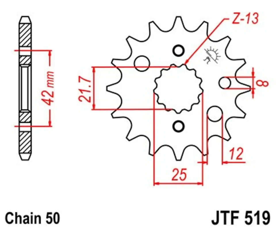 Řetězové kolečko JT JTF 519-15 15 zubů, 530 Výhodná Nabídka