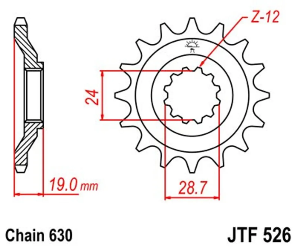 Cenový Hit Řetězové kolečko JT JTF 526-15 15 zubů, 630