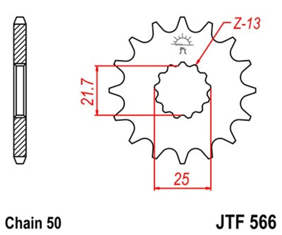 Sezónní Sleva Řetězové kolečko JT JTF 566-12 12 zubů, 530