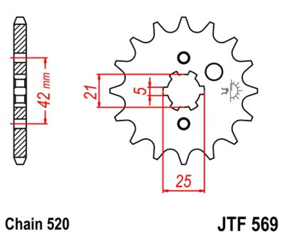 Akce Řetězové kolečko JT JTF 569-10 10 zubů, 520