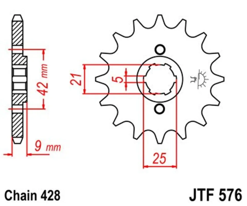 Řetězové kolečko JT JTF 576-17 17 zubů, 428 Zlevněný