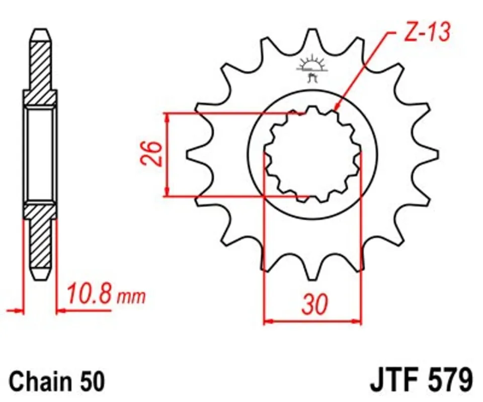 Řetězové kolečko JT JTF 579-14 14 zubů, 530 Oblíbený