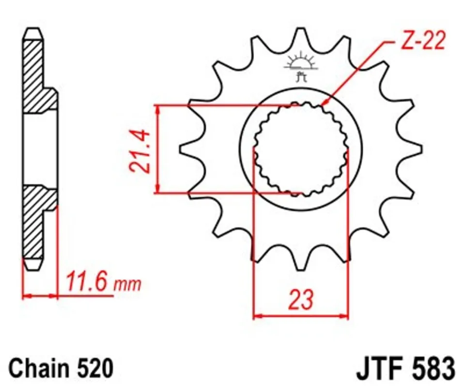 Řetězové kolečko JT JTF 583-13 13 zubů, 520 Horká Nabídka