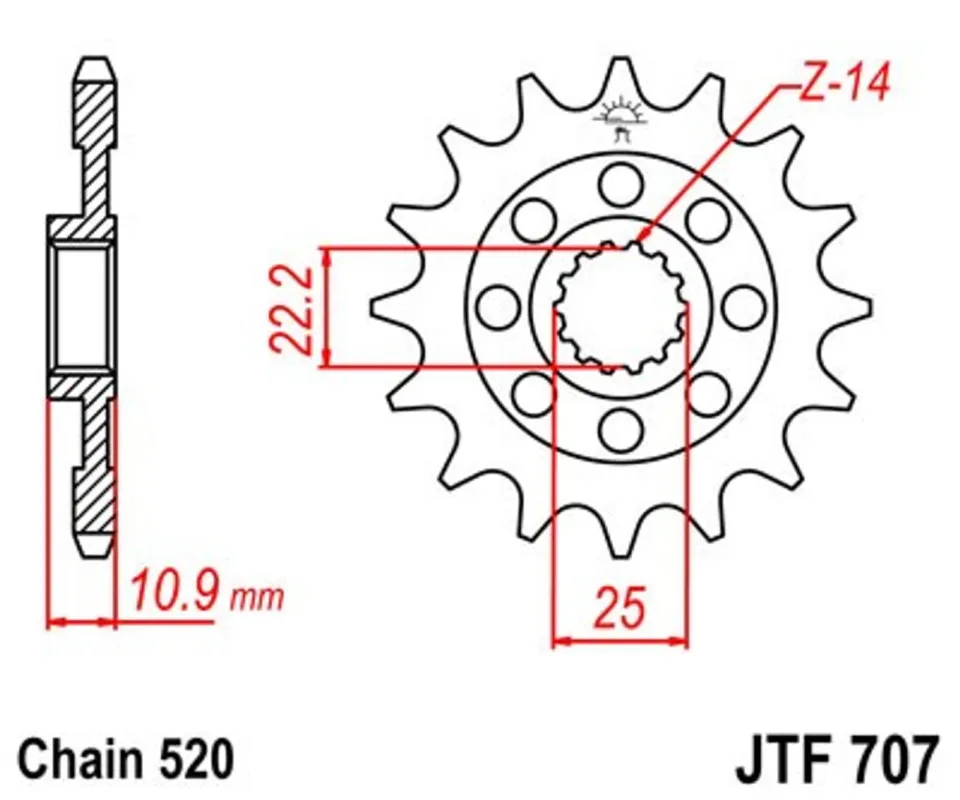 Nejprodávanější Řetězové kolečko JT JTF 707-15 15 zubů, 520