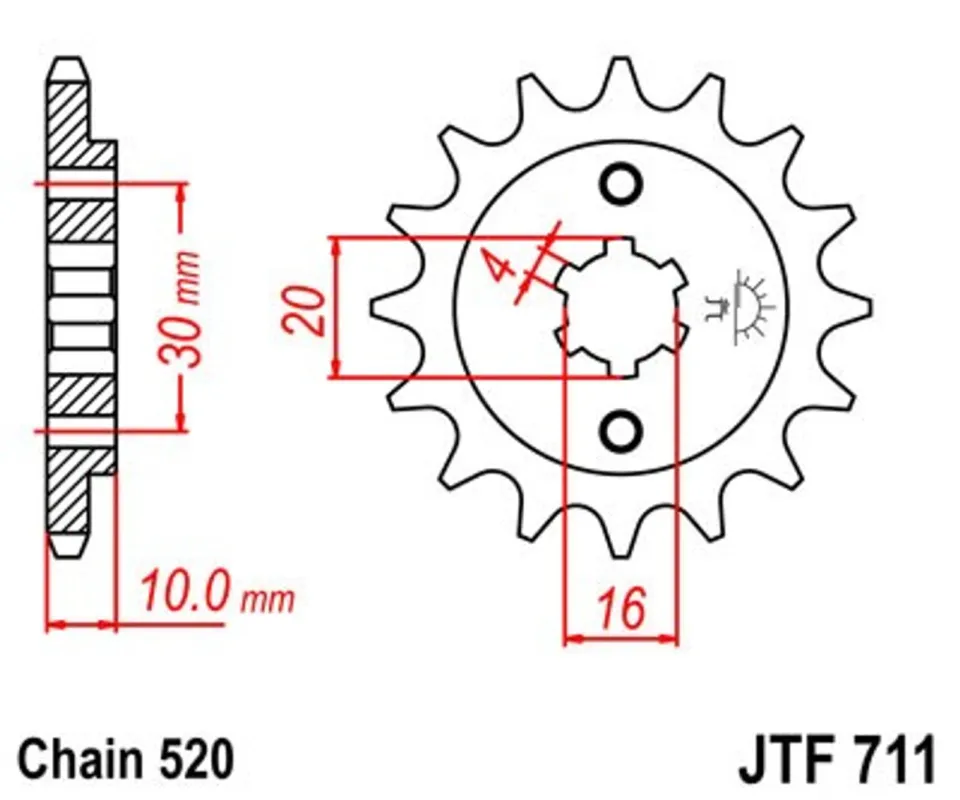 Sleva Řetězové kolečko JT JTF 711-12 12 zubů, 520