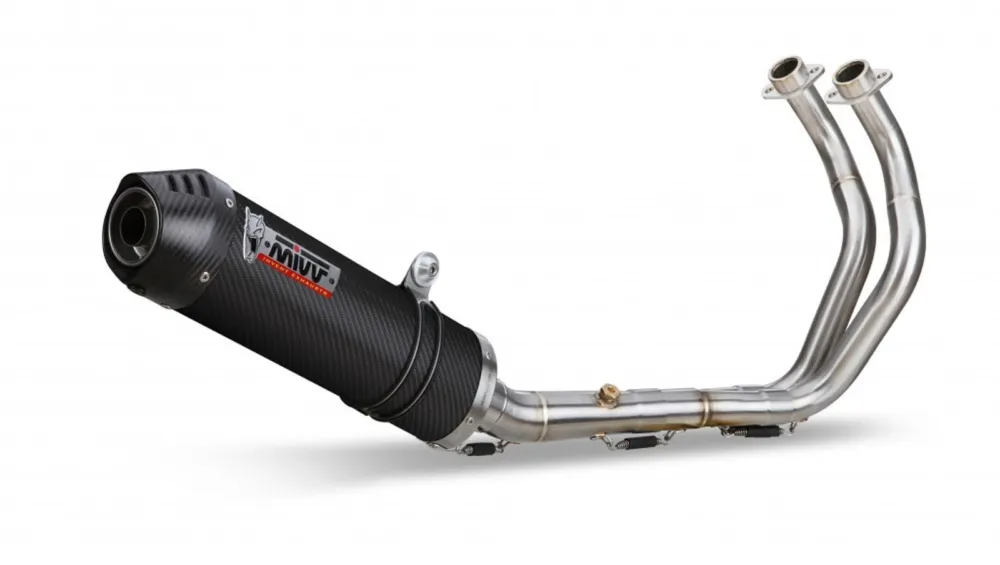 Výfuk kompletní 2x1 MIVV OVAL Y.044.L3C Karbon / Karbonové víčko pro YAMAHA MT-07 / FZ-07 (2014-2024) Finální Výprodej