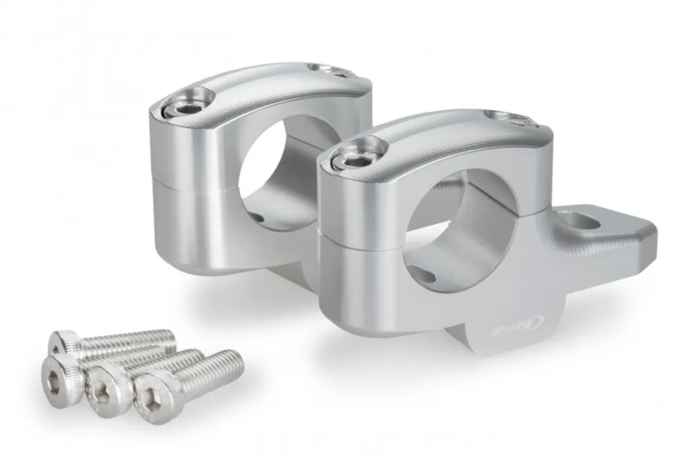 Zvýšení řidítek PUIG PULLBACK 21882P stříbrná height 20mm, d 32mm, back 16mm Vrácení Zdarma