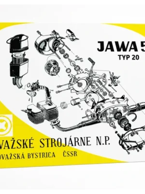 Cenový Hit Plakát motoru JAWA 50 - 20, 21, 23 84 x 60cm -M