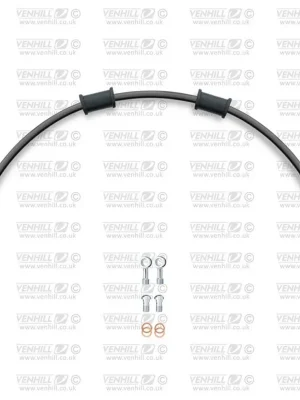 Akční Cena Hadice zadní brzdy Venhill POWERHOSEPLUS YAM-6015RS-BK (1 hadice v sadě) černé hadice, nerezové koncovky