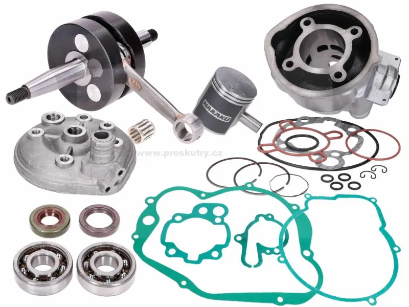 Opravná sada motoru Naraku 70cc tuning maxi sada pro Minarelli AM6, Aprilia RX, Generic, KSR-Moto, Keeway, Motobi, Ride, CPI, 1E40MA, 1E40MB Vrácení Zdarma
