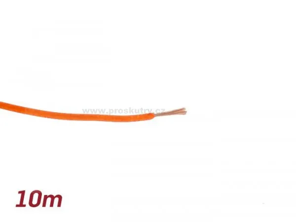 Akce Jednožilový vodič - izolovaný drát 0,85mm délka 10m oranžový