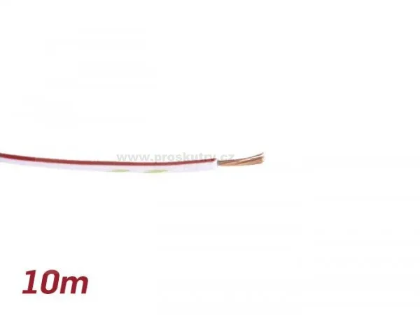 Nová Kolekce Jednožilový vodič - izolovaný drát 0,85mm délka 10m bílo červený